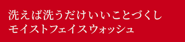 洗えば洗うだけいいことづくし
モイストフェイスウォッシュ